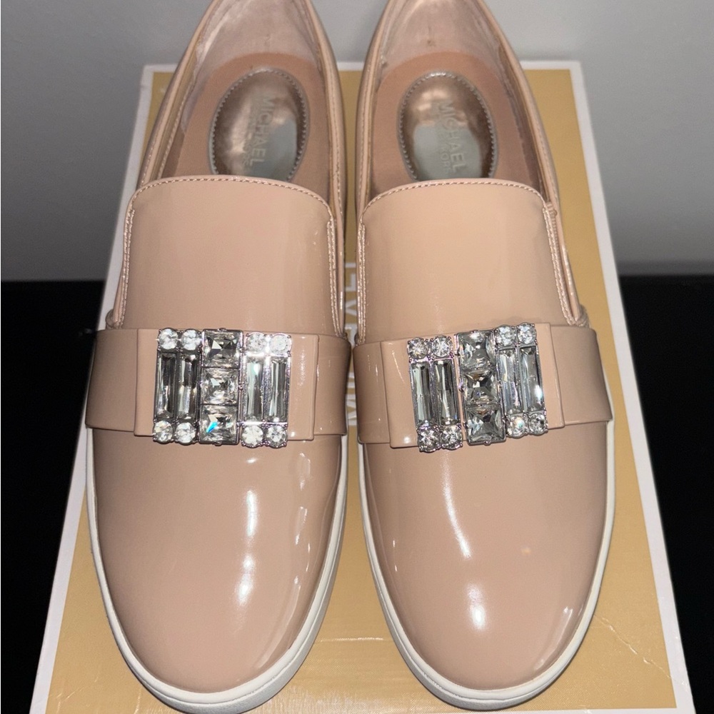 Michael Kors Women's Beige Loafers with Embellishments